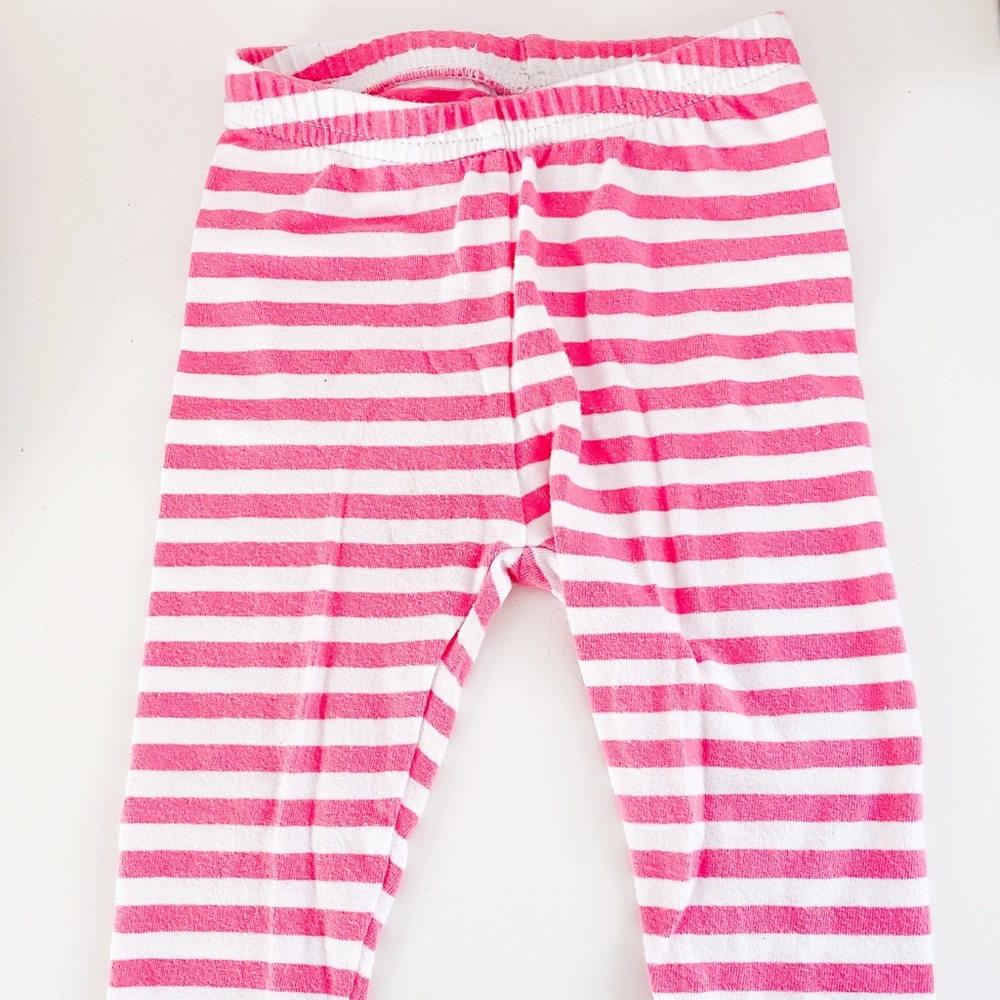 Janie and Jack Pink Striped Leggings 6-12 m